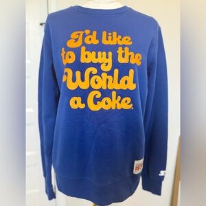 Vintage Starter - I’d Love to Buy the World a Coke Sweatshirt - medium blue